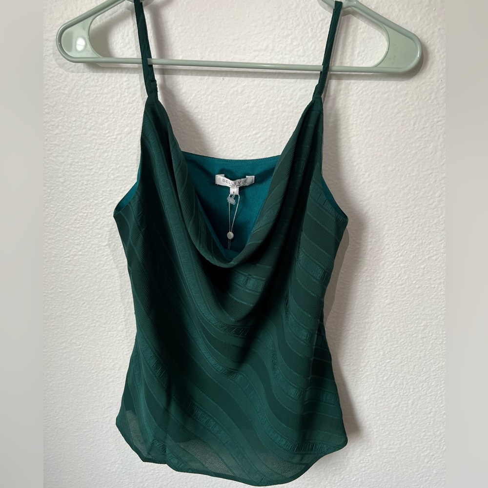 NWT BELLEVUE THE LABEL Halette Cami Teal